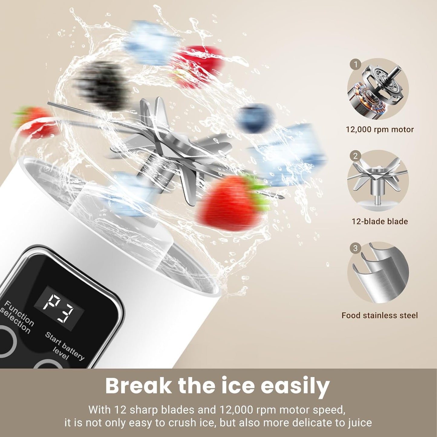 Savora Portable Electric Juice Blender Cup 450ML